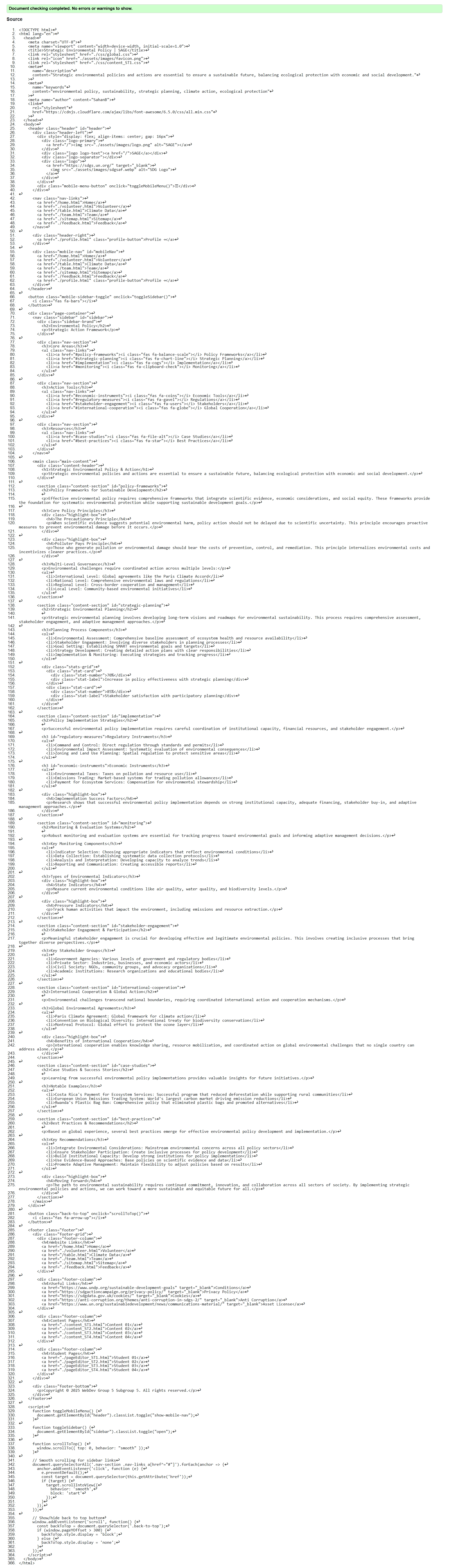 Content page validation results