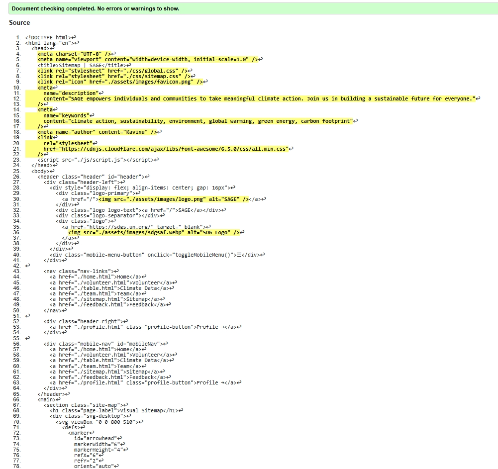 Sitemap Page Validation Screenshot